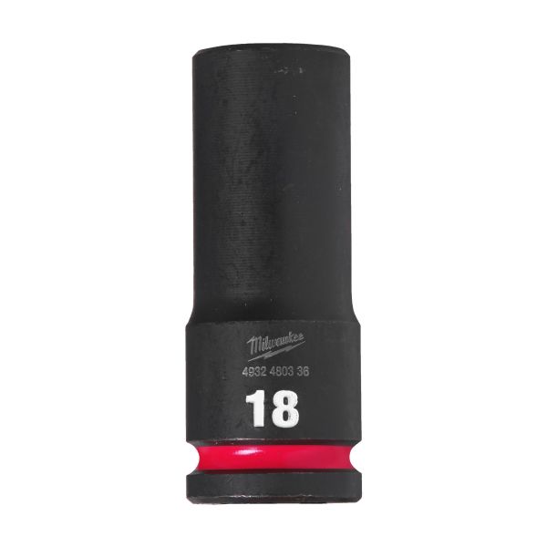 Krafttoppe Milwaukee Shockwave Impact Duty 1/2" kvadratisk dybde 18 mm