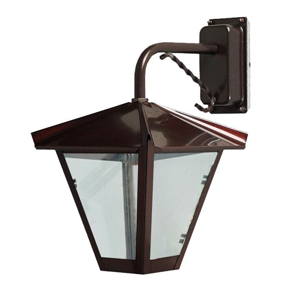 Væglampe Westal Gustav 340 x 230 mm, E27 Kobber, vinduesglas