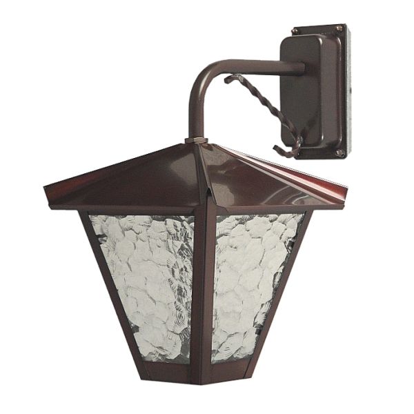 Væglampe Westal Gustav 340 x 230 mm, E27 kobber, klart katedralglas