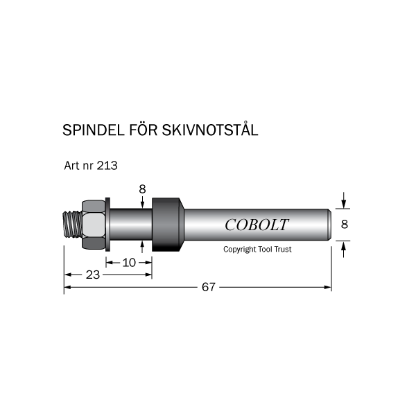 Fræsespindel Cobolt 213 S=8 H=10 TL=67 