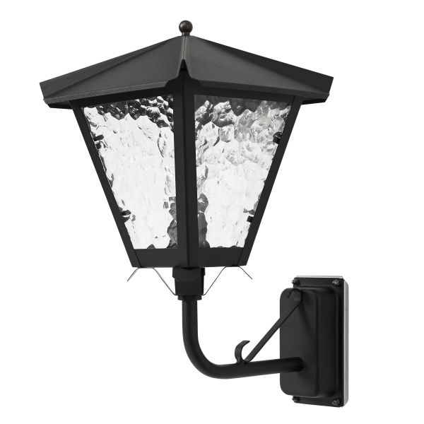 Vägglykta Westal Gustav 400 x 230 mm, E27 Svart, klart katedralglas