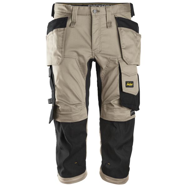 Piratbukser Snickers Workwear AllroundWork 6142 med strech, khaki/sort 50