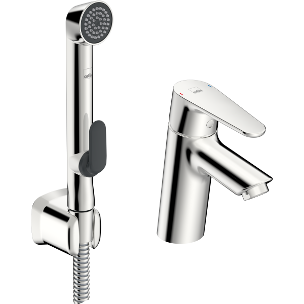 Vaskbatteri; Håndvaskbatteri; Vaskarmatur Oras Optima med Bidetta, krom 