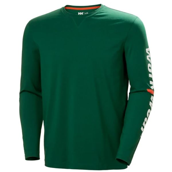 T-shirt Helly Hansen Workwear Graphic 79262 grön, långärmad XXL