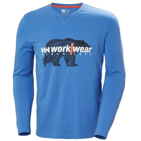 T-shirt Helly Hansen Workwear Graphic 79262 blå, långärmad 4XL