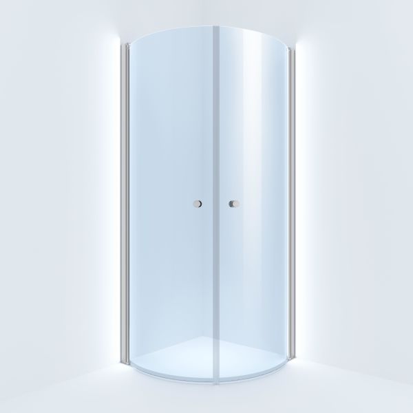 Duschvägg Arrow Round klar, ett par 80x80 cm