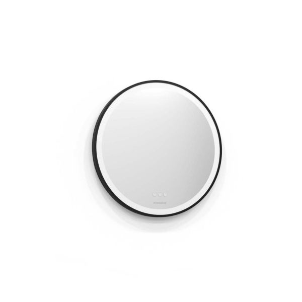 Spegel Svedbergs Ista svart, Ø60 cm, LED-belysning, touch 