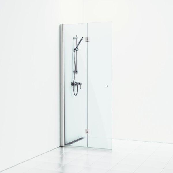 Dusjvegg Svedbergs Skoga sammenleggbar, blank/klart glass 90 cm