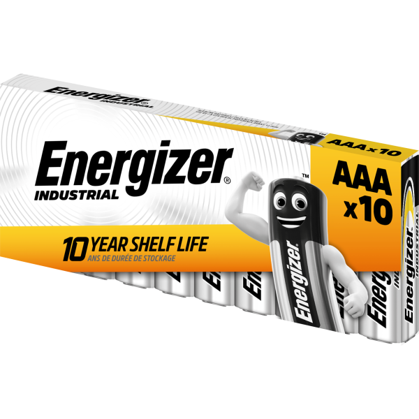 Batteri Energizer Industrial alkaliskt, AAA/LR03, 10-pack 