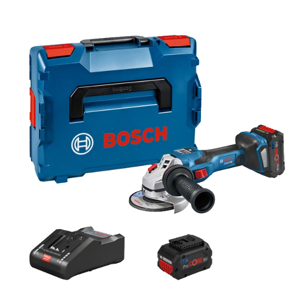 Vinkelsliber Bosch GWS 18V-15 SC med batteri og oplader 