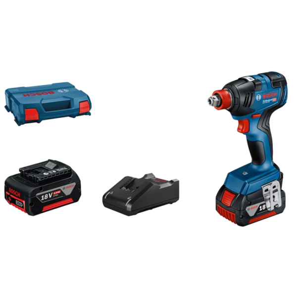 Slagnøgle Bosch GDX 18V-200 med batteri og oplader 