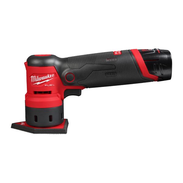 Detaljeslibemaskine Milwaukee M12 FDSS-422X med batteri og oplader 