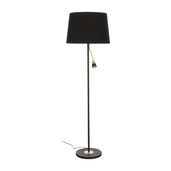 Golvlampa Aneta Lighting Eketorp 19815-15-25 svart/mässing, 145 cm, E27/LED 