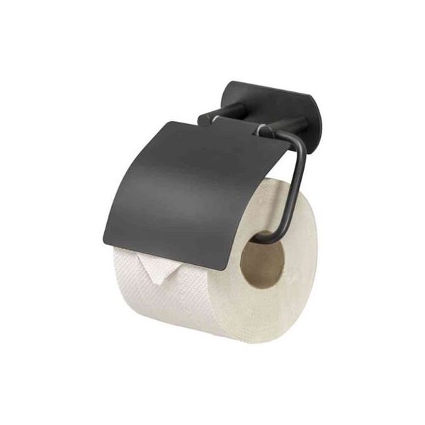 Toalettpappershållare Design4Bath Profile Line mattsvart, borrfri 