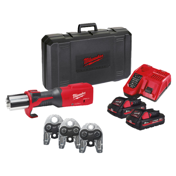 Pressemaskine Milwaukee M18 ONEBLHPT-302C GM-SET med batteri og oplader, 15-22-28 