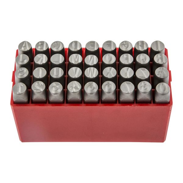 Brev punch PELA 497922 med tal, 8 mm, 36 stykker 
