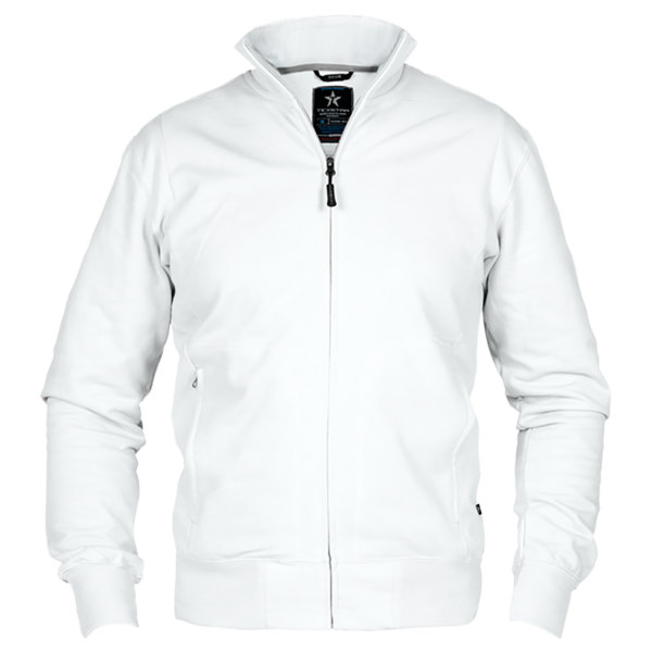 Collegepaita Texstar HC04 vetoketjulla, valkoinen Valkoinen XS