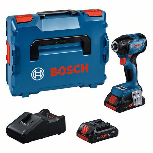 Akkuiskuruuvinväännin Bosch GDR 18V-210 C akun ja laturin kanssa 