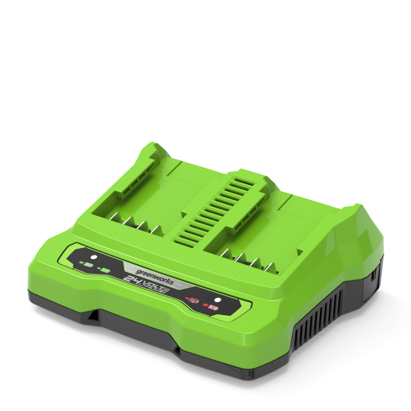 Oplader Greenworks G24X2UC4 dobbelt, 24 V, 4 Ah 