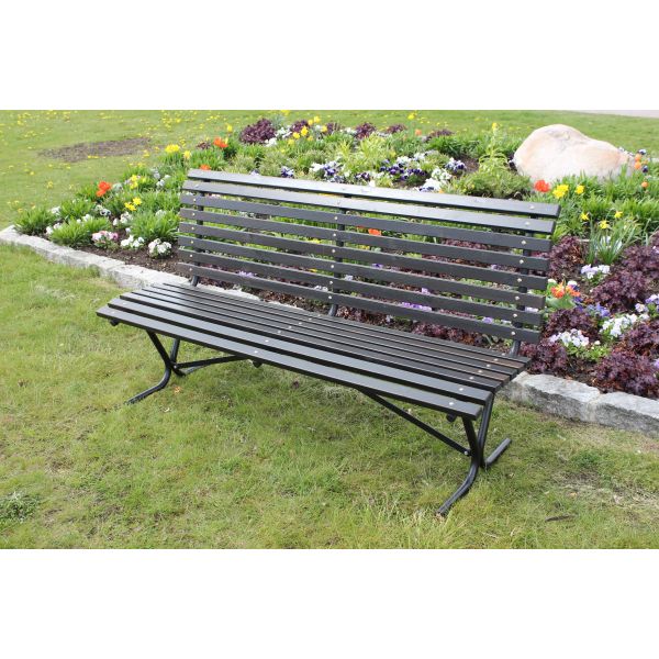 Trädgårdsbänk Eden Wood Göteborg EW 0916-8 med armstöd Svart