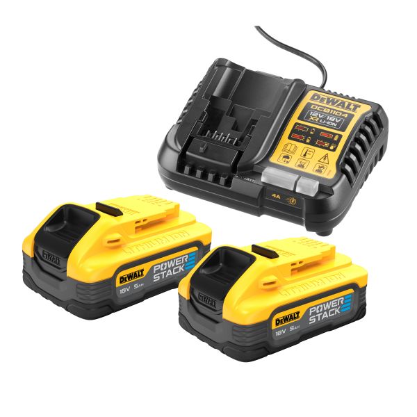 Opladningspakke Dewalt DCB1104H2-QW 18V, 2 x 5,0 Ah 