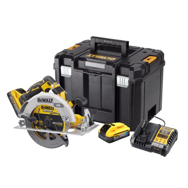 Metalrundsav Dewalt DCS573H2T-QW med batteri og oplader 