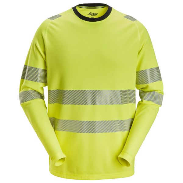 Pitkähihainen T-paita Snickers Workwear 2431 huomioväri, keltainen XS
