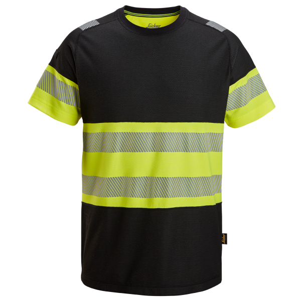 T-shirt Snickers Workwear 2538 varsel, svart/gul XS