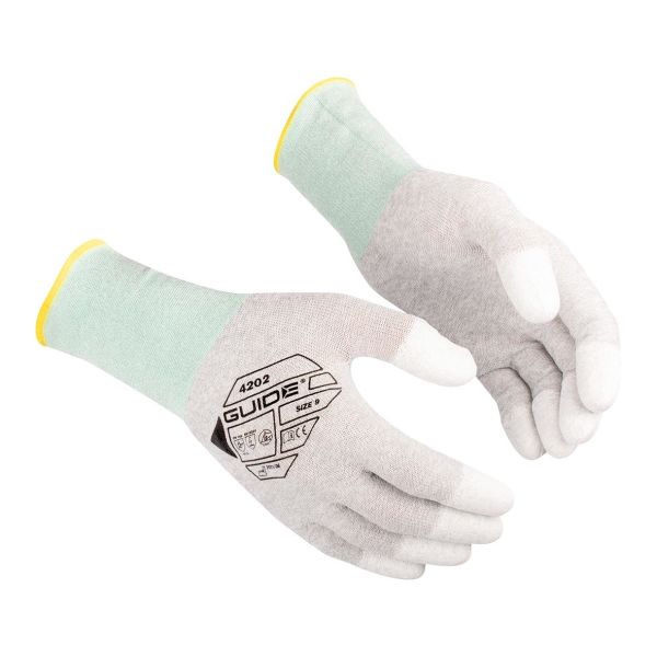 Handske Guide Gloves 4202 nylon, ESD, antistatisk, touch 5