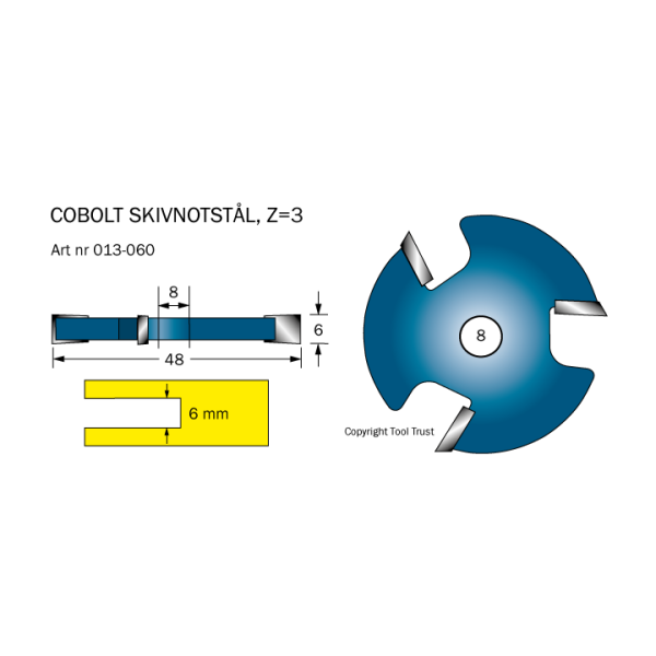 Notskive Cobolt 013-060 L=6 D=48 Z=3 
