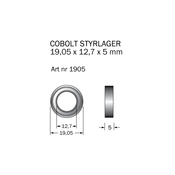 Kugleleje Cobolt 1905 19,05 x 12,7 x 5 mm 