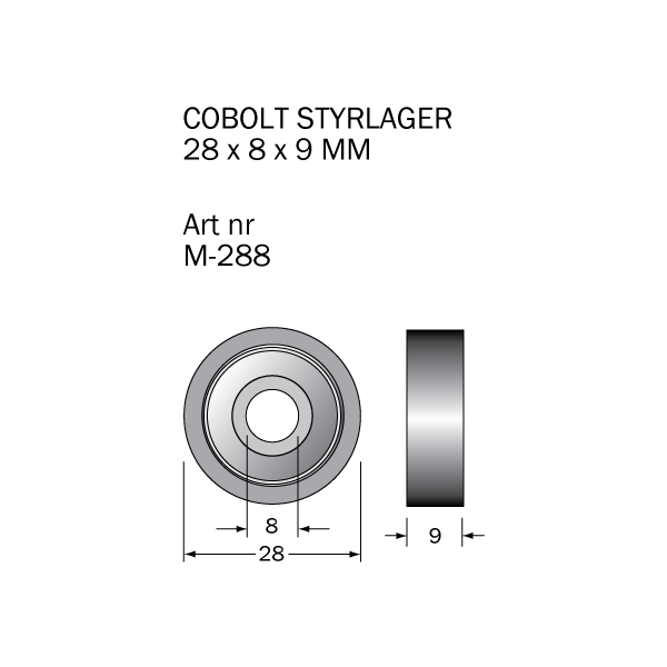 Kugleleje Cobolt M-288 28 x 8 x 9 mm 