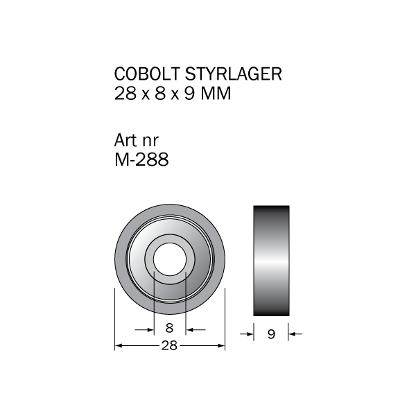 Kulelager Cobolt M-288 28 x 8 x 9 mm 