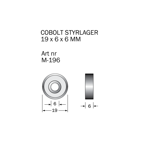 Kugleleje Cobolt M-196 19 x 6 x 6 mm 