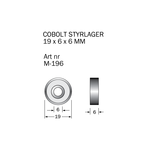 Kulelager Cobolt M-196 19 x 6 x 6 mm 