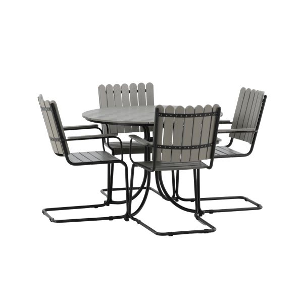 Matgrupp Venture Home Holmsund 9278-408 bord, stolar, grå/svart 