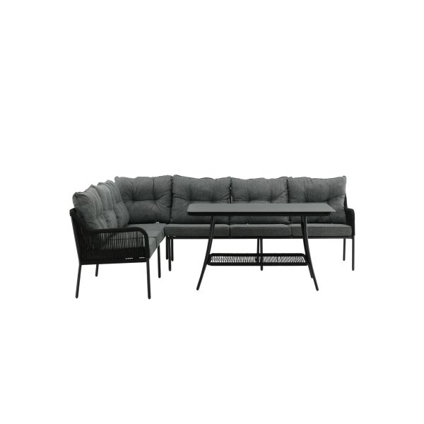 Loungeset Venture Home Berlin 1005-195 soffa, bord, grått/svart 