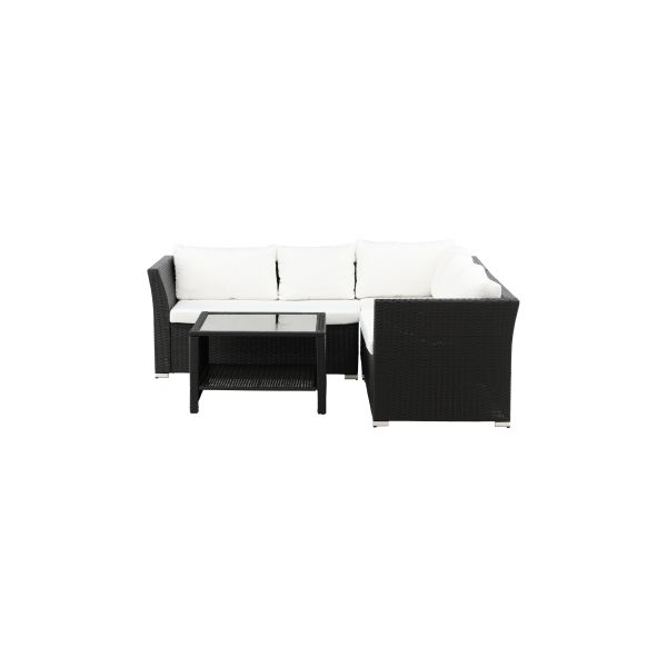 Loungeset Venture Home Haiti 1541-238 soffa, bord, svart/vitt 