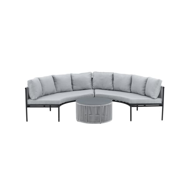 Loungeset Venture Home Virya 2084-408 soffa, bord, grått/svart 