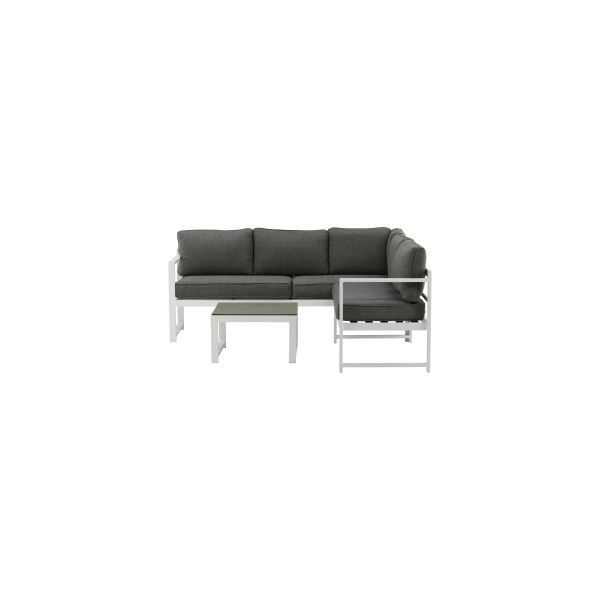 Loungeset Venture Home Salvador 4160-400 soffa, bord, vitt/grått 