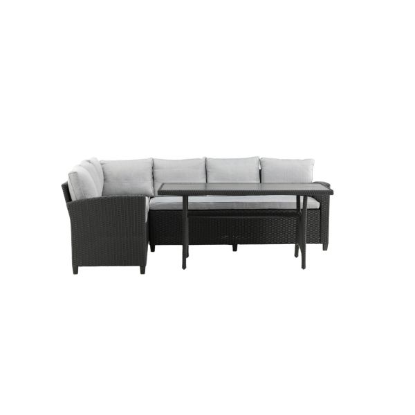 Loungeset Venture Home Bentwood 5811-001 soffa, bord, svart/grått 