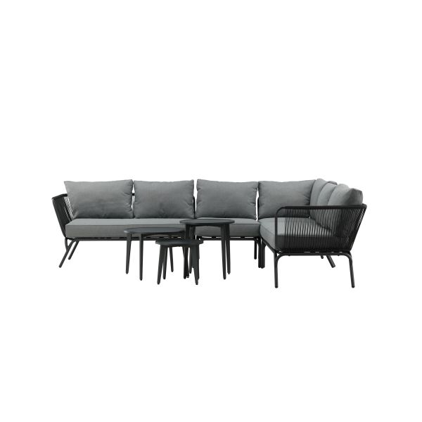 Loungeset Venture Home Roxo 9051-319 soffa, satsbord, grått/svart 