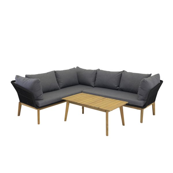 Loungeset Venture Home Chania 9329-022 soffa, bord, natur/svart 
