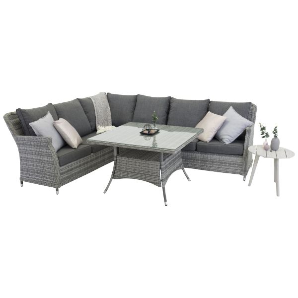 Loungeset Venture Home Vikelund 9351-006 soffa, bord, grått/mönstrat 