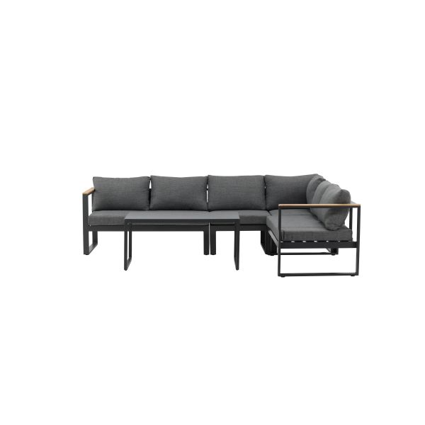 Loungeset Venture Home Texas 9580-520 soffa, bord, svart/grått 