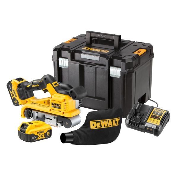 Båndsliber Dewalt DCW220P2-QW med batteri og oplader 