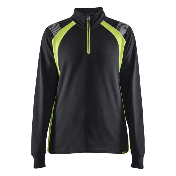 Tröja Blåkläder 340311589933XS svart/gul, halvzip XS