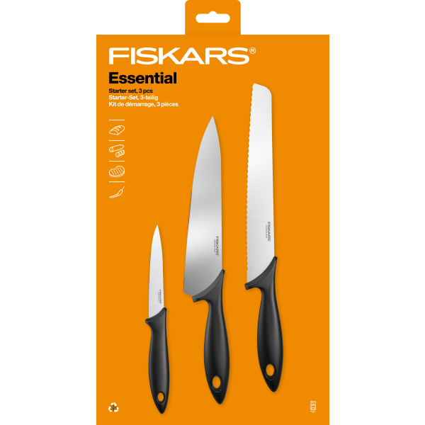 Knivsett Fiskars Essential 1065583 3 deler 
