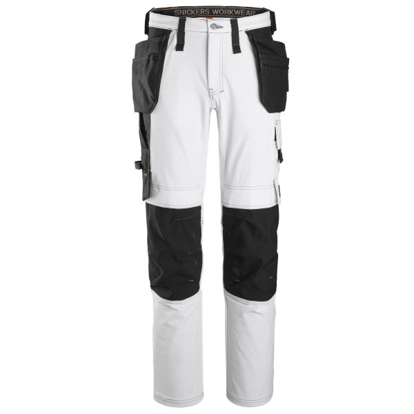 Håndværkerbukser Snickers Workwear 6271 AllroundWork Stretch, hvid/sort 96