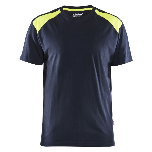 T-shirt Blåkläder 337910428633XXXL varsel, marinblå/gul 3XL